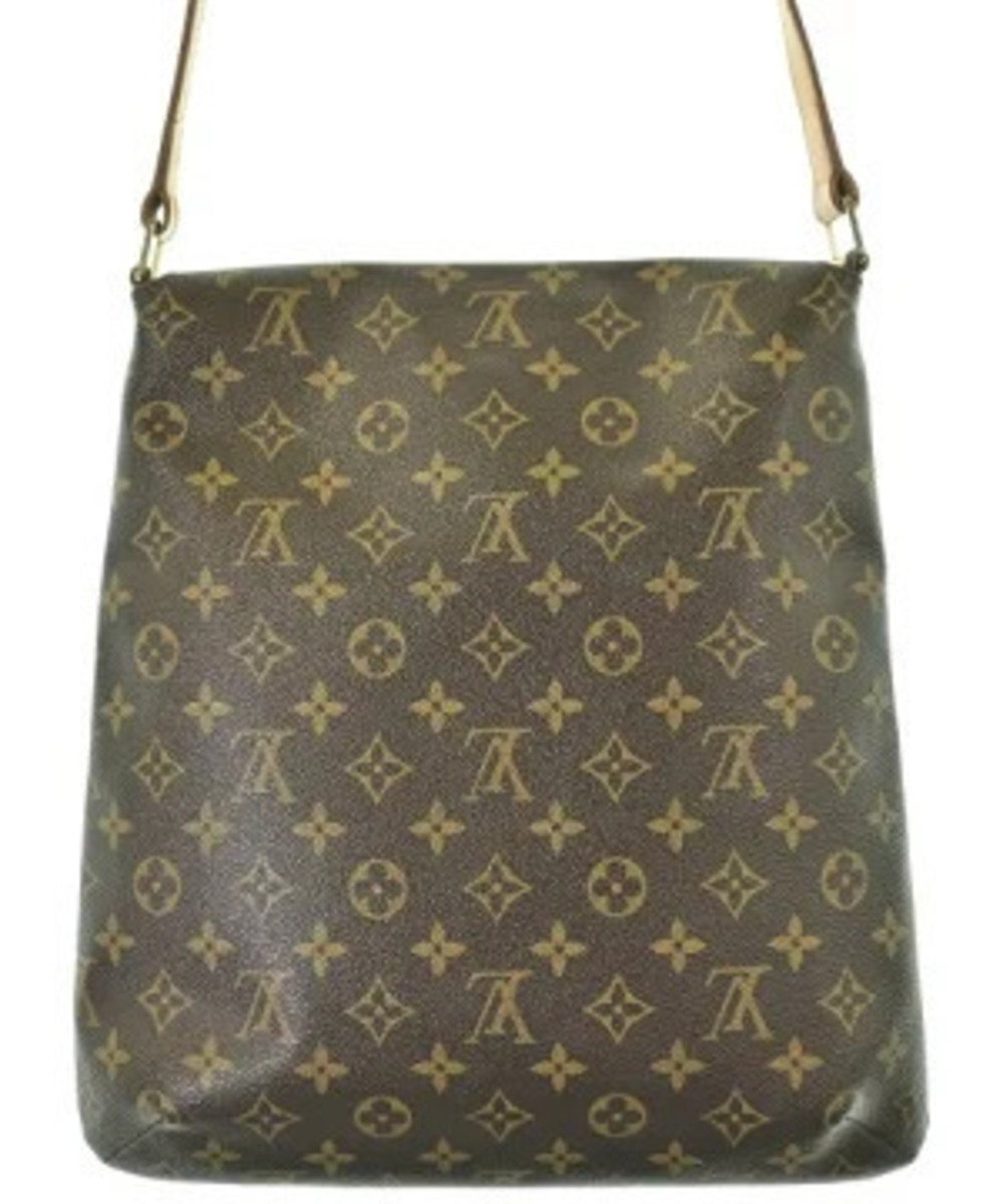 Louis Vuitton All Beige Bag pattern Brown Shoulder over Tan Brown
